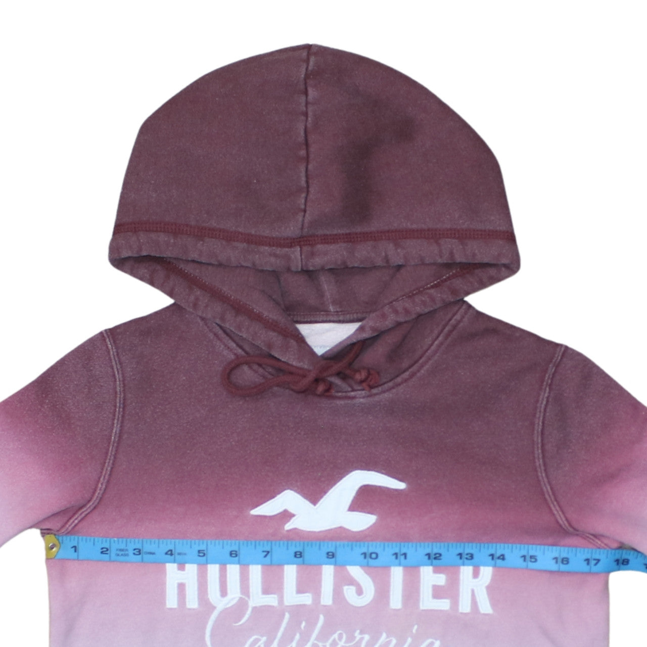 Hollister Women’s Burgundy to Pink Ombre Pullover Hoodie XS