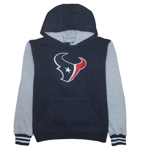 NFL Team Apparel Youth Navy Grey Hoodie XL Houston Texans Logo