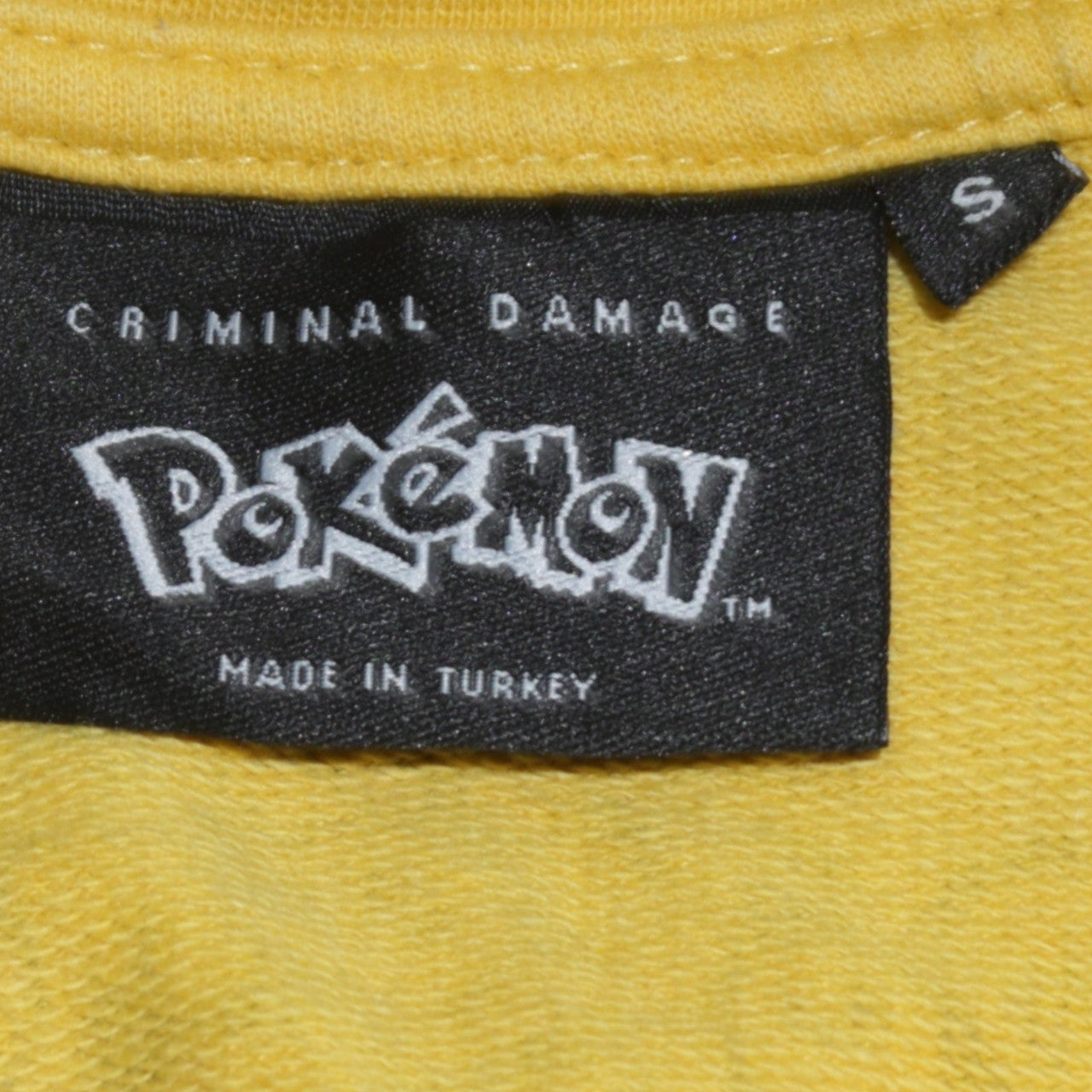 Criminal Damage Pokémon Pikachu Yellow Men's Sweatshirt Size S