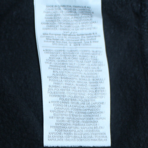 Nike Men Black Pullover Hoodie M Fleece Sportswear Sweatshirt