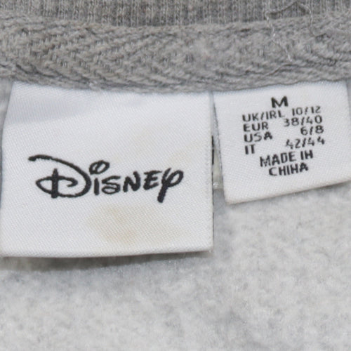 Disney Women Grey Minnie Mouse Sweatshirt Size M 10/12 Cotton Blend