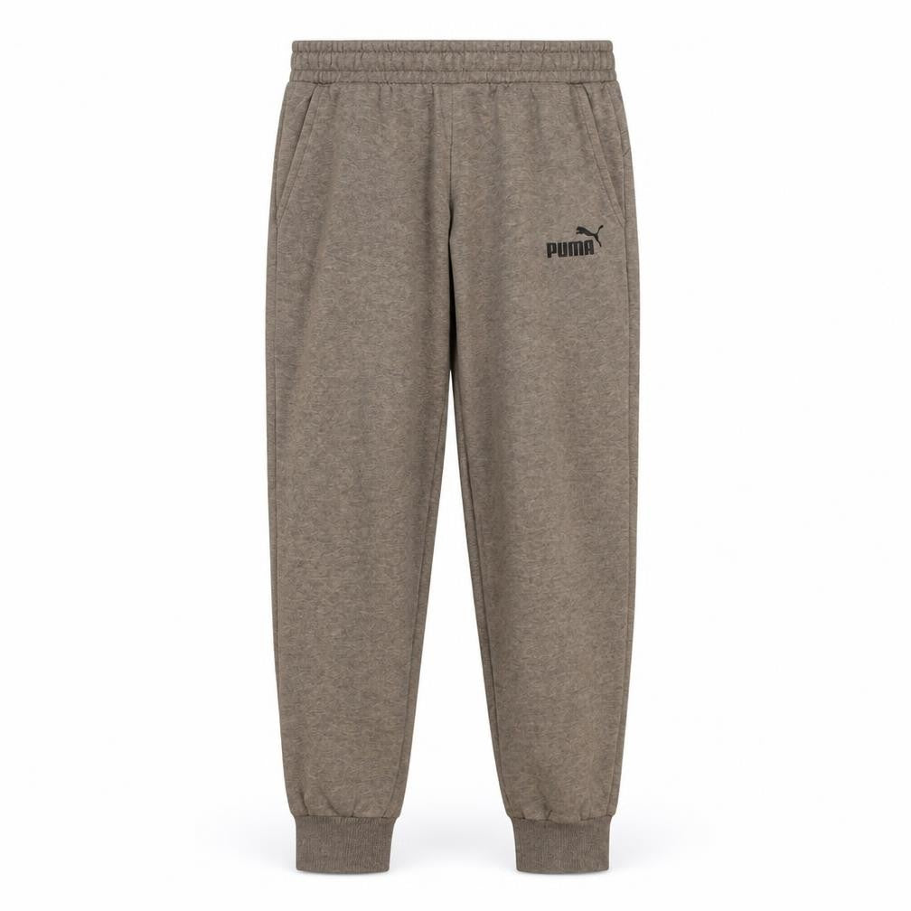 Front view of Puma Men Grey Jogger Sweatpants Medium Elastic Waist Drawstring