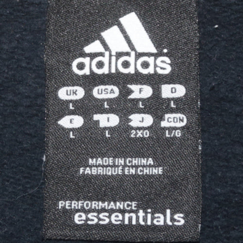 Adidas Mens Black L Crew Neck Pullover Sweatshirt Sports Jersey