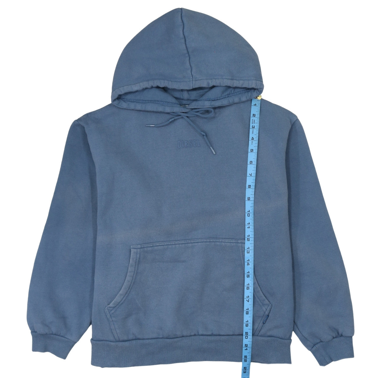 Diesel Men’s Blue Pullover Hoodie Size S Cotton Blend Fleece