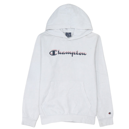 Champion Boys White Pullover Hoodie 15-16 Years Regular Fit Fleece