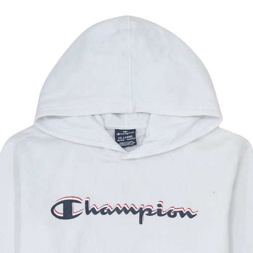 Champion Boys White Pullover Hoodie 15-16 Years Regular Fit Fleece