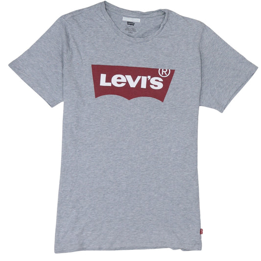 Levi's Men's Grey Logo Graphic Crew Neck Short Sleeve T-Shirt Size S