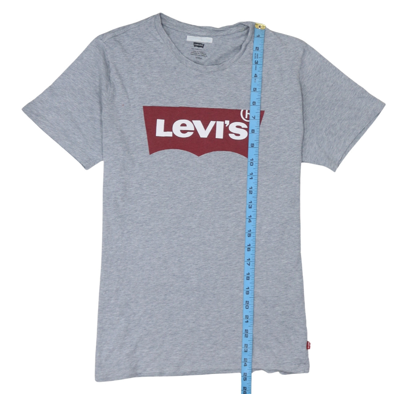 Levi's Men's Grey Logo Graphic Crew Neck Short Sleeve T-Shirt Size S