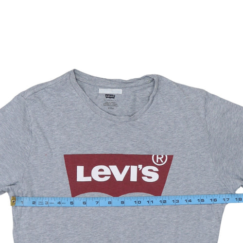 Levi's Men's Grey Logo Graphic Crew Neck Short Sleeve T-Shirt Size S