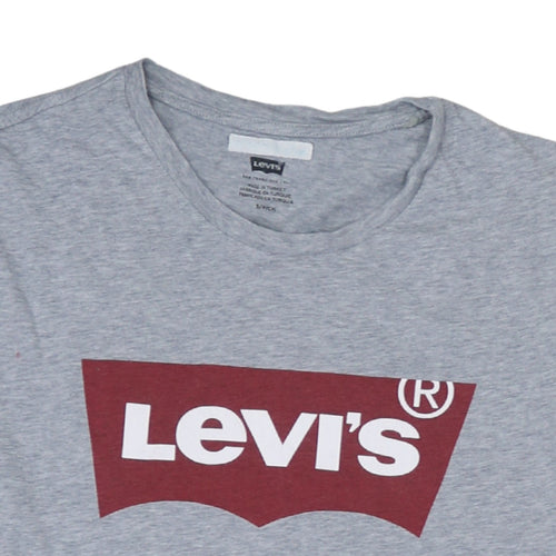 Levi's Men's Grey Logo Graphic Crew Neck Short Sleeve T-Shirt Size S