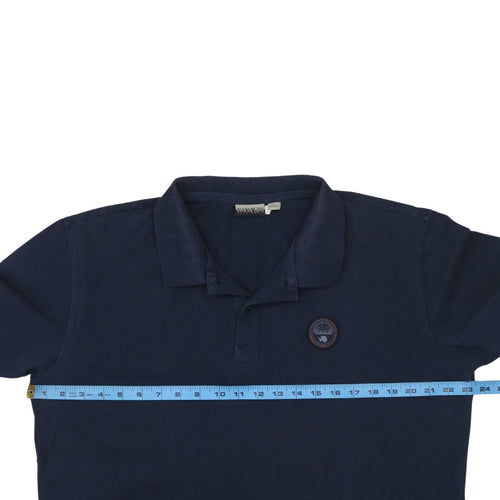 Napapijri Men's Blue 2XL Cotton Polo Shirt Short Sleeve