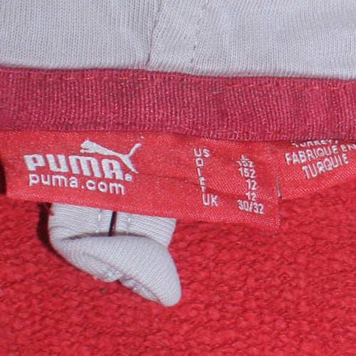 PUMA Teens Red Pullover Hoodie Sweatshirt Size 12 Logo Graphic