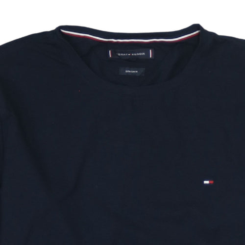 Tommy Hilfiger Men Blue Long Sleeve Extra Slim Fit Cotton T-Shirt M