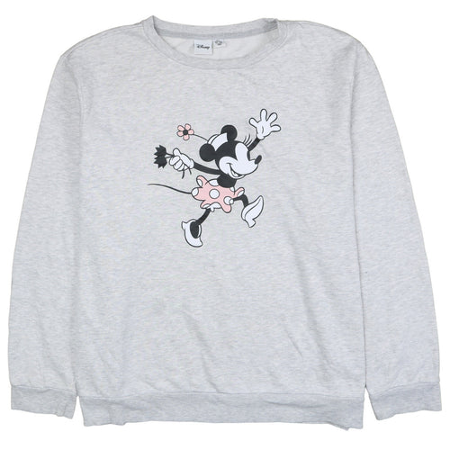 Disney Women’s Grey Minnie Mouse Pullover Sweatshirt 2XL