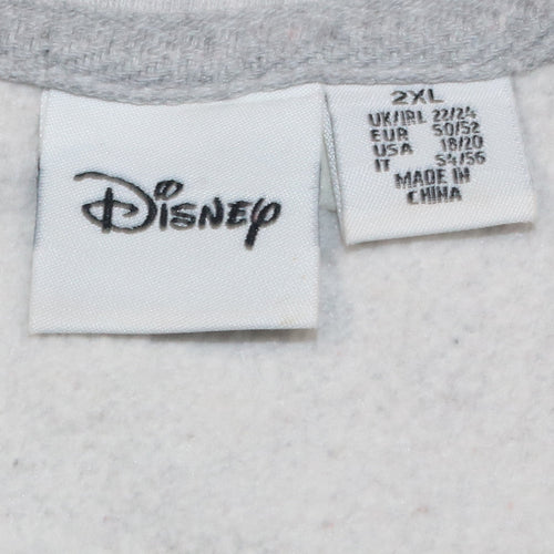 Disney Women’s Grey Minnie Mouse Pullover Sweatshirt 2XL