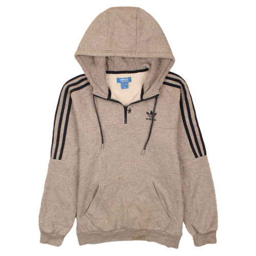 Adidas Men's Beige 1/2 Zip Hoodie Size S Fleece Sportswear