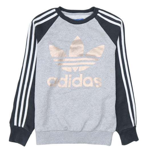 Adidas Women Grey Long Sleeve Crew Neck Regular Fit Sweatshirt L