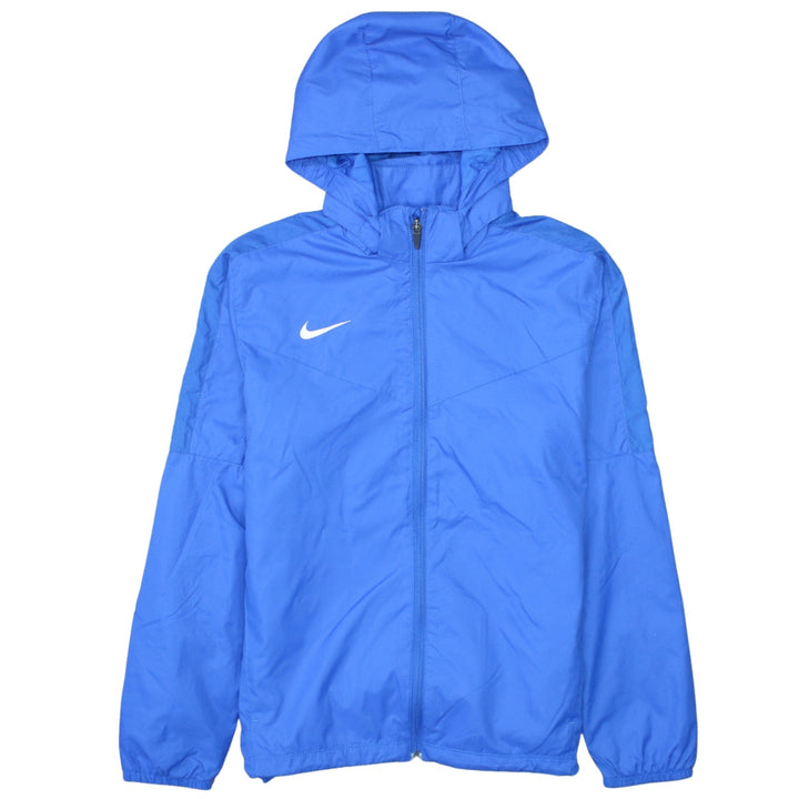 Nike Boys Blue Hooded Windbreaker Jacket 12-13 Years Full Zip Lightweight