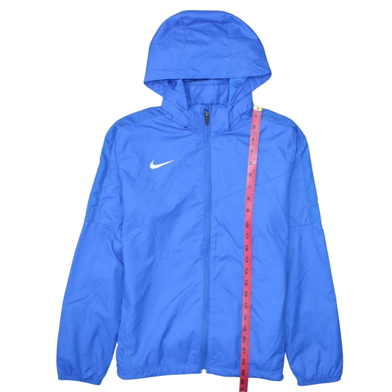 Nike Boys Blue Hooded Windbreaker Jacket 12-13 Years Full Zip Lightweight