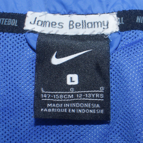 Nike Boys Blue Hooded Windbreaker Jacket 12-13 Years Full Zip Lightweight
