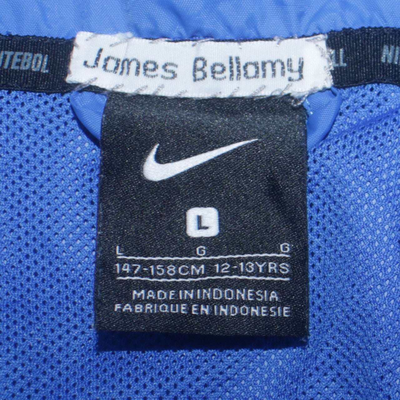 Nike Boys Blue Hooded Windbreaker Jacket 12-13 Years Full Zip Lightweight