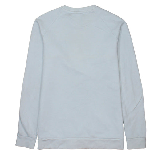 adidas Men's White Crew Neck Logo Pullover Sweatshirt Size S