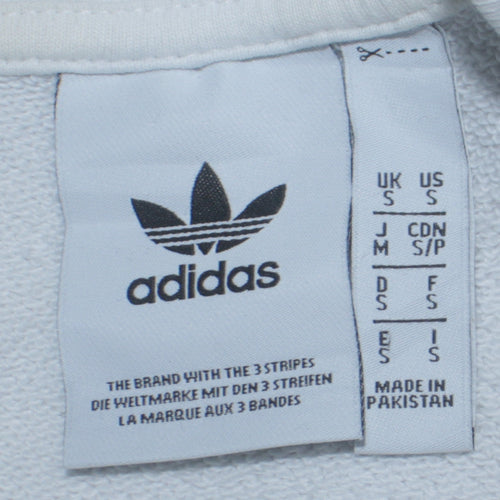adidas Men's White Crew Neck Logo Pullover Sweatshirt Size S