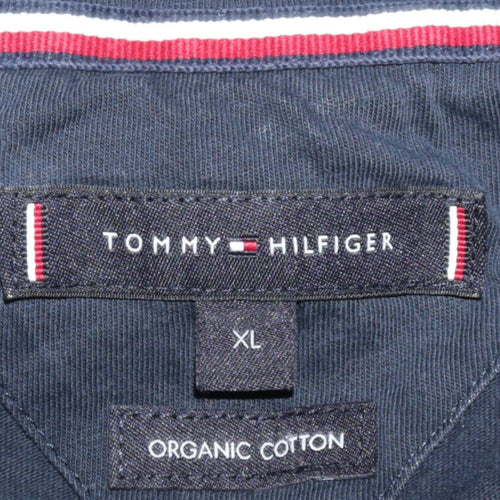 Tommy Hilfiger Men's Blue XL Organic Cotton Graphic T-Shirt