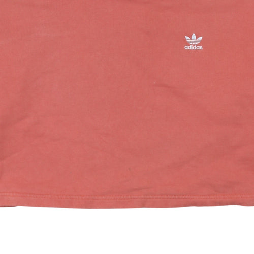 Adidas Women’s Coral 3-Stripes Crop Hoodie Size 8 Cotton Pullover