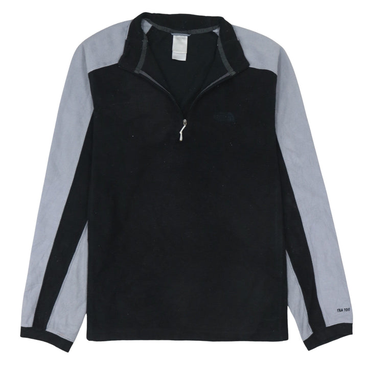 The North Face Men's Black Grey Fleece 1/2 Zip Pullover Sweatshirt Size L