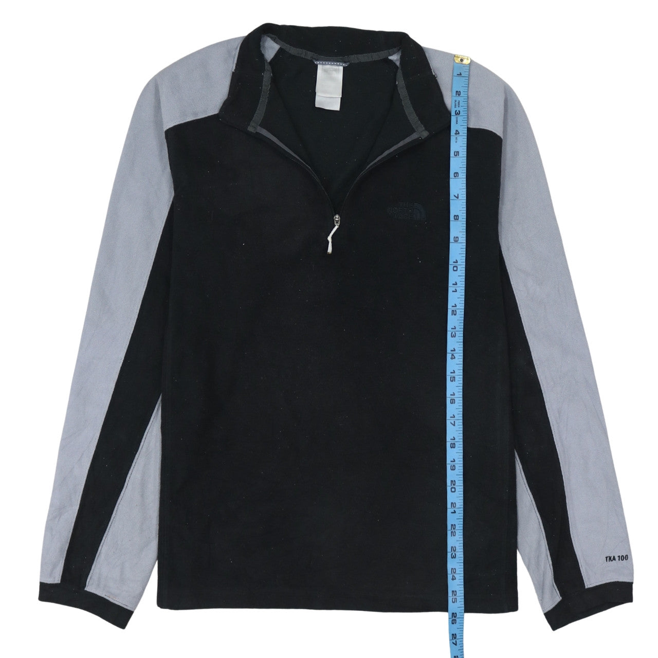 The North Face Men's Black Grey Fleece 1/2 Zip Pullover Sweatshirt Size L