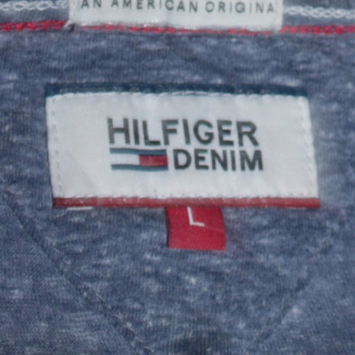 Hilfiger Denim Men's Blue Crew Neck Short Sleeve T-Shirt Size L