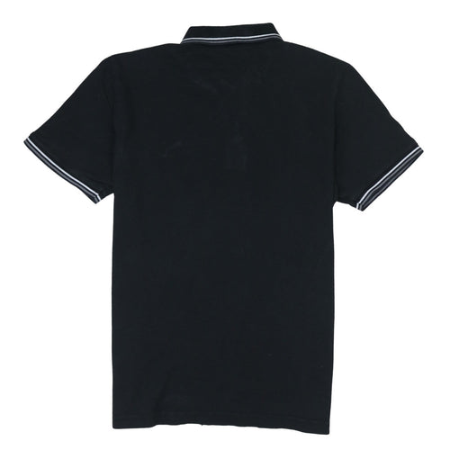 Puma Men's Black Cotton Polo Shirt Size L Short Sleeve Sports Logo