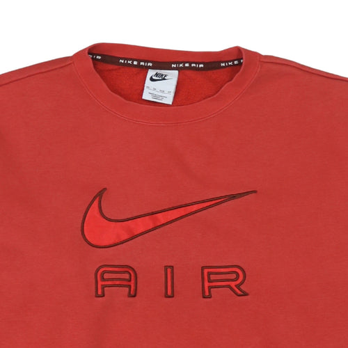 Nike Men's Red Air Logo Pullover Sweatshirt XS Fleece Crew Neck