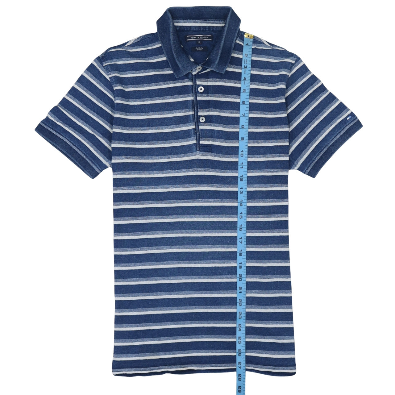 Tommy Hilfiger Men’s Blue Striped Slim Fit Polo Shirt XL