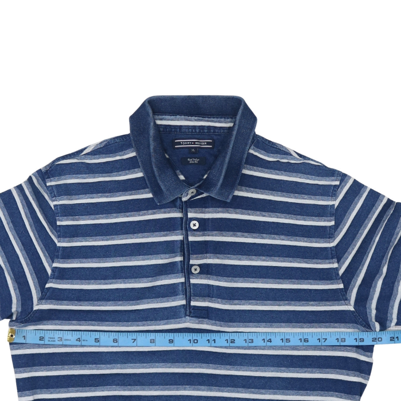 Tommy Hilfiger Men’s Blue Striped Slim Fit Polo Shirt XL