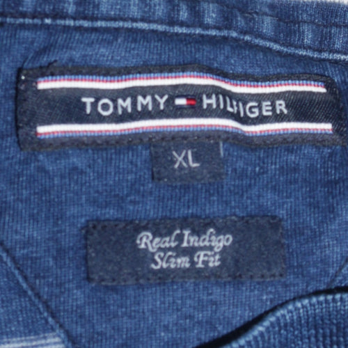 Tommy Hilfiger Men’s Blue Striped Slim Fit Polo Shirt XL