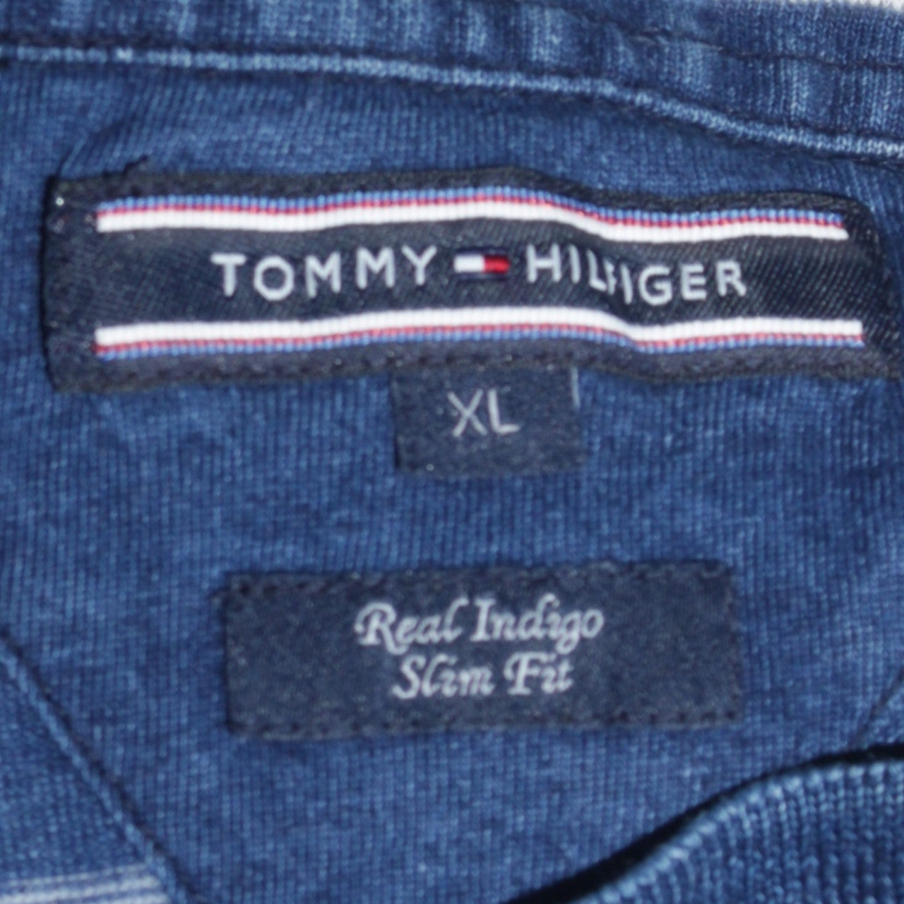 Tommy Hilfiger Men’s Blue Striped Slim Fit Polo Shirt XL