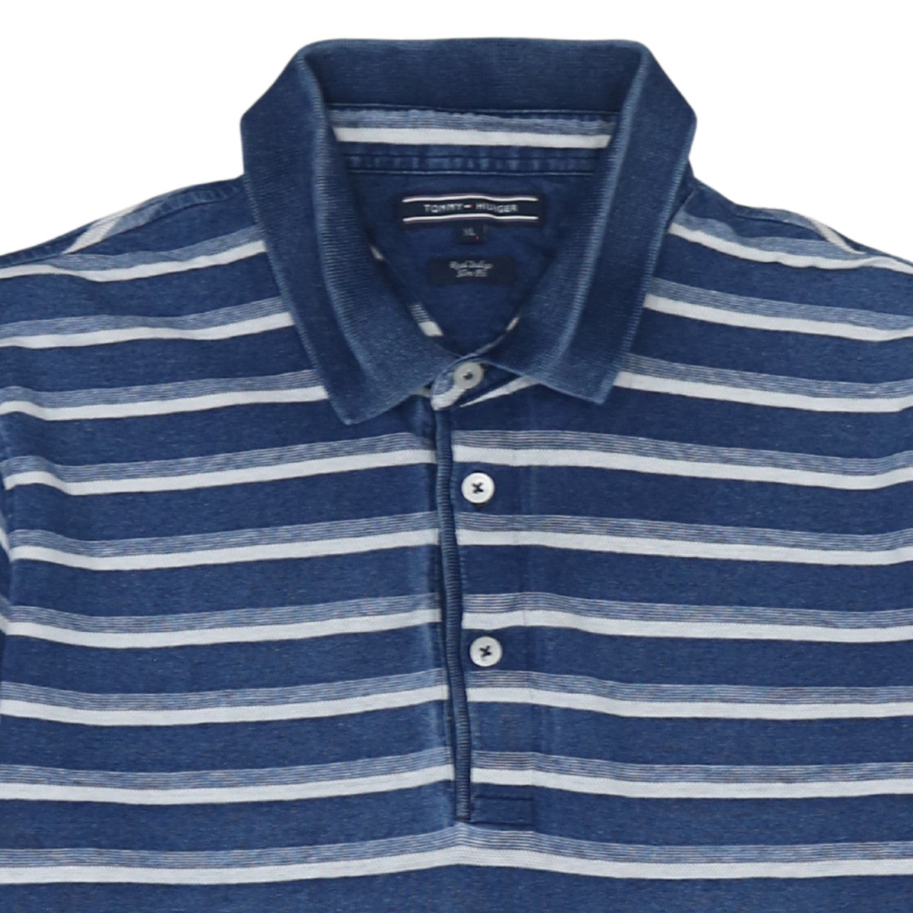 Tommy Hilfiger Men’s Blue Striped Slim Fit Polo Shirt XL