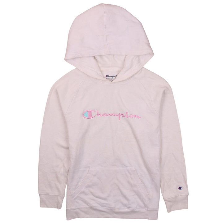 Champion Girls White XL Pullover Hoodie with Embroidered Logo