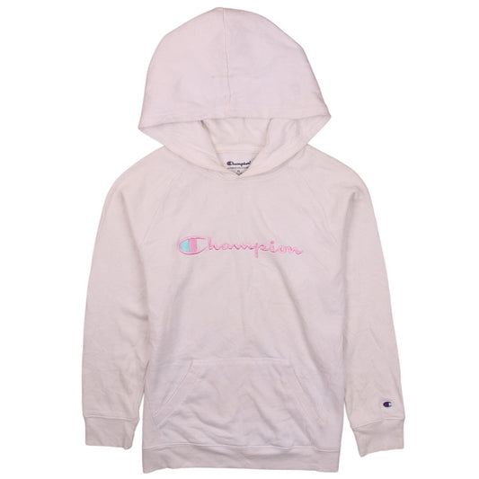 Champion Girls White XL Pullover Hoodie with Embroidered Logo