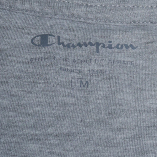 Champion Men's Grey Cotton Crew Neck Short Sleeve T-Shirt M