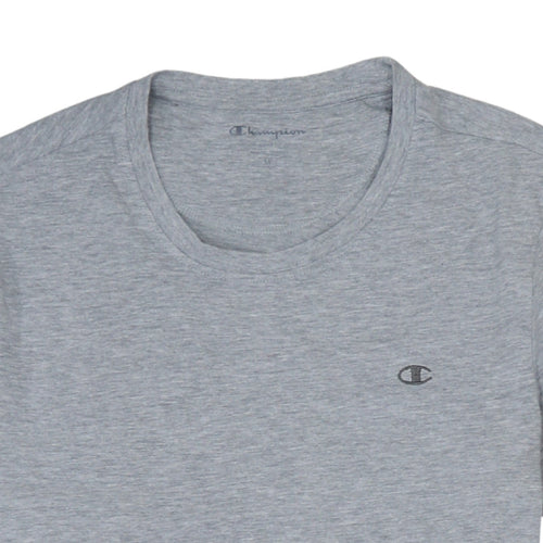 Champion Men's Grey Cotton Crew Neck Short Sleeve T-Shirt M