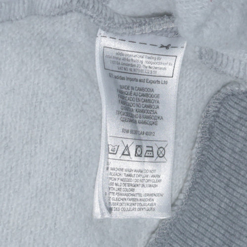 Adidas Men's Grey XL Pullover Hoodie with Blue Logo