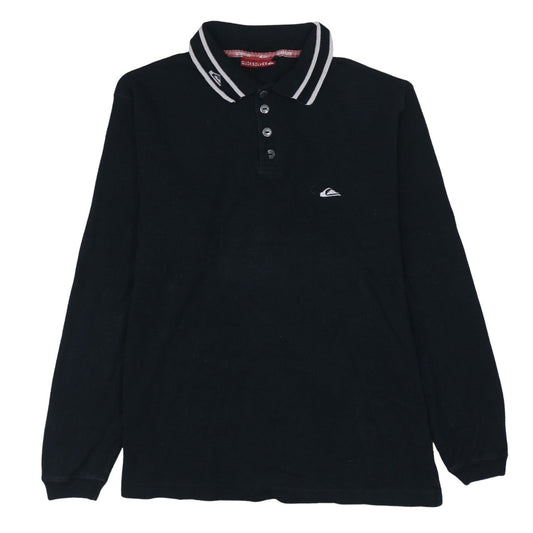 Quiksilver Mens Black Long Sleeve Polo Shirt Size S