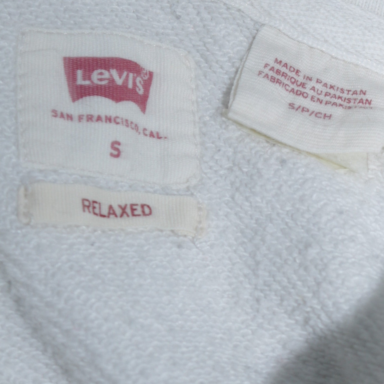Levi's Men's White Relaxed Fit Pullover Hoodie Size S