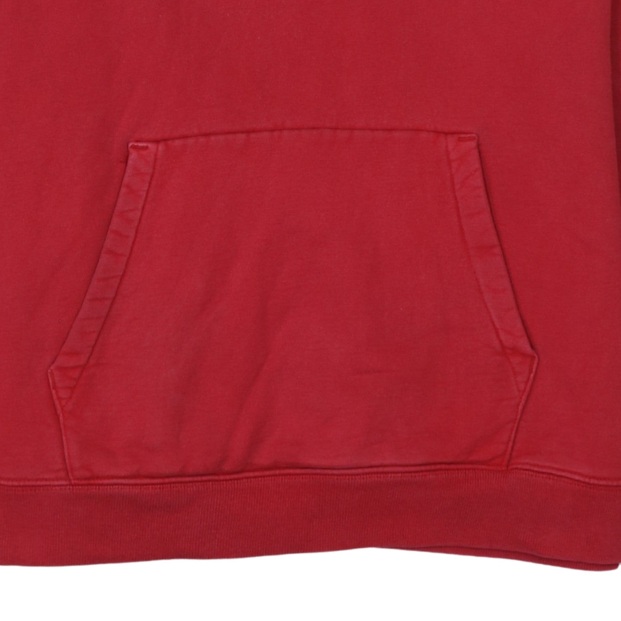 Champion Men's Red Pullover Hoodie Medium Logo Sleeve Fleece