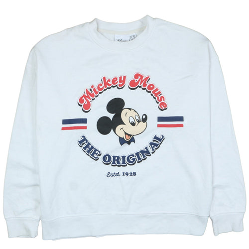 Disney Women White Mickey Mouse Graphic Sweatshirt Size 10/12