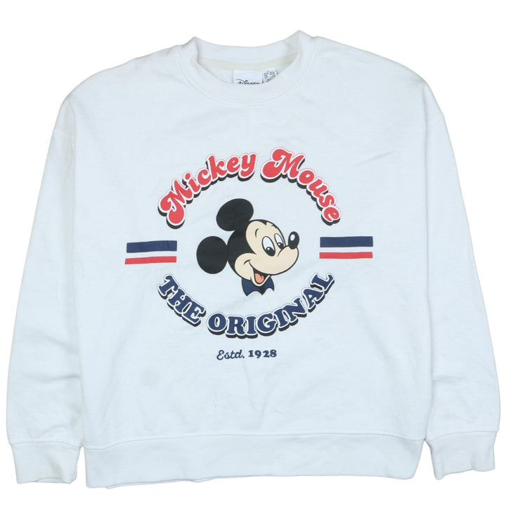 Disney Women White Mickey Mouse Graphic Sweatshirt Size 10/12