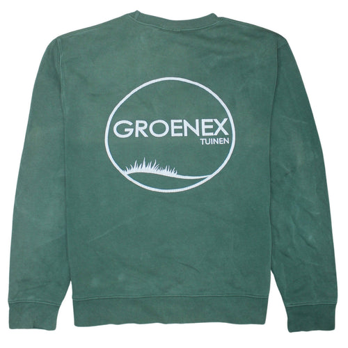Russell Men’s Green Crew Neck Pullover Sweatshirt L Embroidered Logo